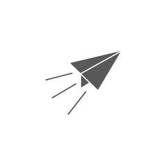 Paper plane line icon. Flat origami airplane isolated on white background. Vector illustration. Message, letter, mail symbol. Start up and launch, invention and development sign