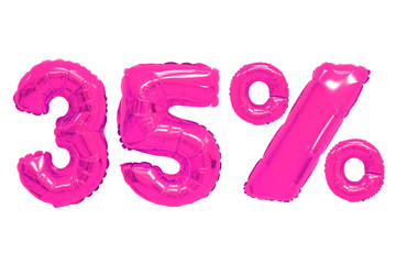 thirty five percent from balloons pink color