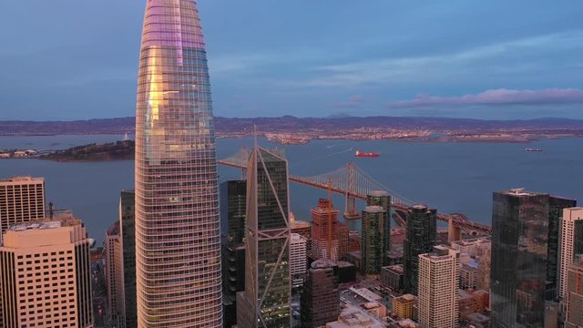 Aerial drone footage of the San Francisco