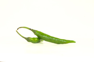 green pepper  chill isolated on isolated white background
