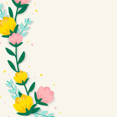 Spring floral border illustration