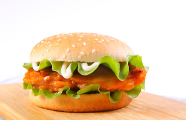 Chicken steak burger gourmet feature