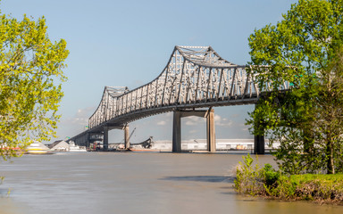 Horace Wilkinson Bridge at Baton Rouge on a sunny day