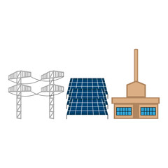 Solar power plant image. Vector illustration design