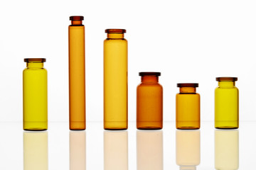 Glass medicine bottle close-up