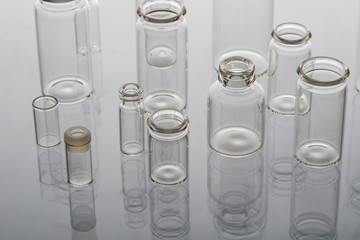Glass medicine bottle close-up