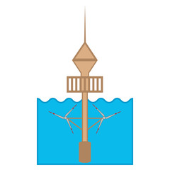 Hydroelectric power station image. Vector illustration design