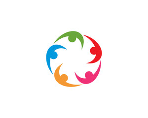 Adoption and community care Logo template vector icon 
