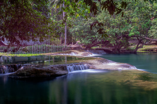 Beautiful waterfall in Thailand in Saraburi province