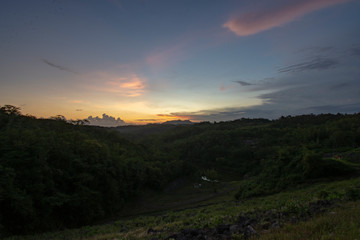 Sunset on the edge of the lake Poor East Java location Indonesia
