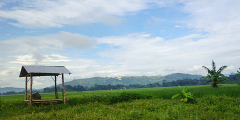 old cottage at morning in indonesia