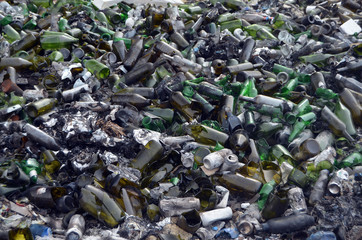 Spring landscape.Ecology of Ukraine. Nature near Ukrainian capital. Environmental contamination. Illegal junk dump.  Kiev,Ukraine