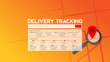 delivery tracking system web page appliction search illustration