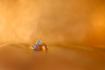 Golden engagement ring