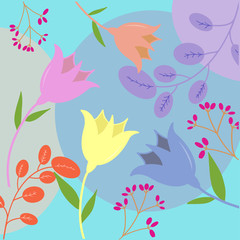 Floral simple vector flower seamless pattern. Cute scrapbook paper.