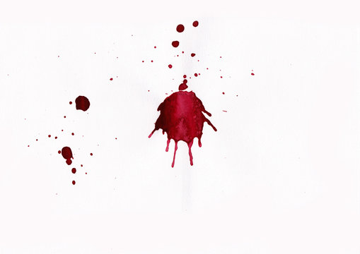 Blood Splatters On White Background.