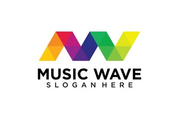 music wave logo design