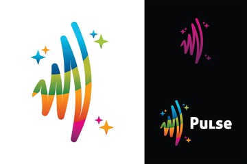 colorful pulse logo design template