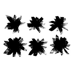 Abstract hand drawn ink dry brushes set. Vector illustration.