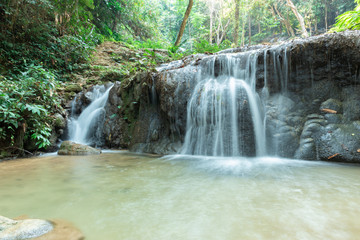 The beauty of the waterfall,water stream Pu Kang In Doi Luang National Park Chiang Rai Province in the north in Thailand