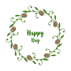 Vector illustration beauty of leaf flower frame for card happy day wedding