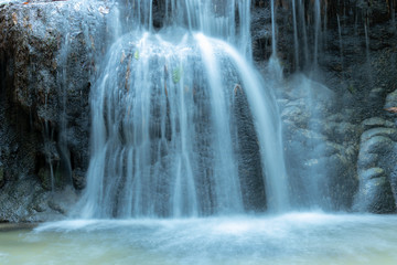 The beauty of the waterfall,water stream Pu Kang In Doi Luang National Park Chiang Rai Province in the north in Thailand