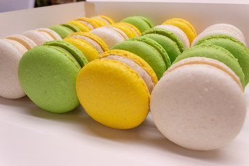 colorful macaroons on a plate