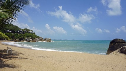 Fototapeta na wymiar tropical coral beach on koh samui