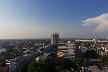 Bangkok cityscape view with bluesky