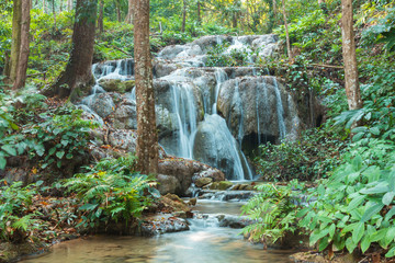 The beauty of the waterfall,water stream Pu Kang In Doi Luang National Park Chiang Rai Province in the north in Thailand