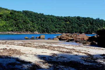 Landscape of the beach of Camburi das Pedras in Ubatuba, São Paulo - Brazil.