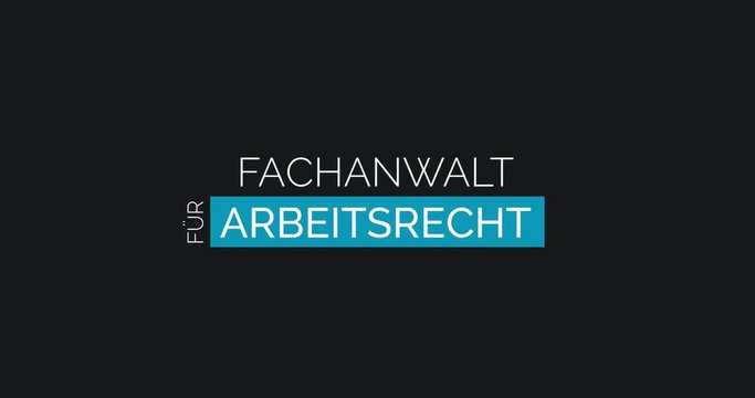 Anwalt f&uuml;r Arbeitsrecht. Moderne Animation, die die Leistungen einer Kanzlei zeigt. Farben: Blau/Schwarz