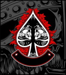 skull Ace Scoop with rose decoration