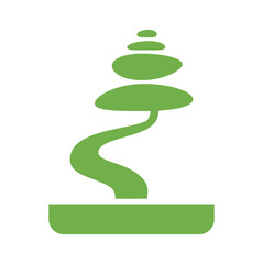 Bonsai icon on background for graphic and web design. Simple vector sign. Internet concept symbol for website button or mobile app.