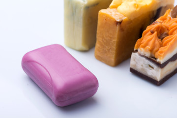 soap close up. Handmade soap. fragrant soap