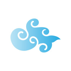 Obraz premium Asian cloud icon on background for graphic and web design. Simple vector sign. Internet concept symbol for website button or mobile app.