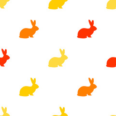 Seamless regular vector pattern with easter rabbits