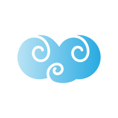 Asian cloud icon on background for graphic and web design. Simple vector sign. Internet concept symbol for website button or mobile app.