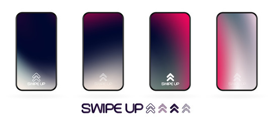 swipe up  template with abstract backdrop vector