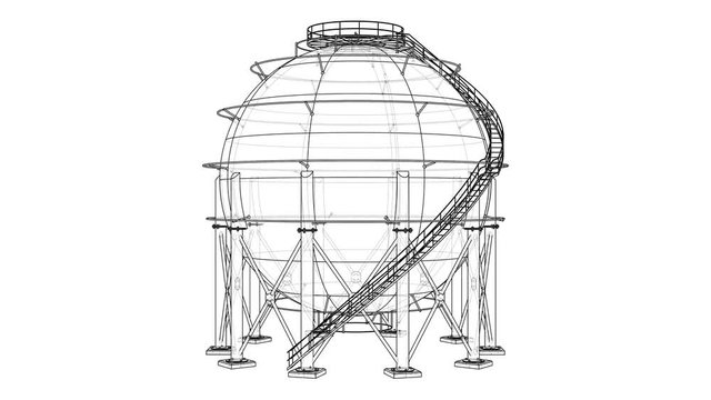 Spherical gas tank outline video