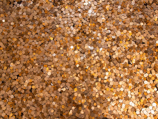 A variety of iron coins. Background from metal coins