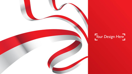 Obraz premium Indonesian patriotic background template with empty space for text, design, Holidays, Independence Day. Welcome to Indonesia concept - Vector