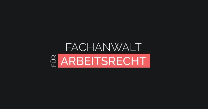Anwalt f&uuml;r Arbeitsrecht. Moderne Animation, die die Leistungen einer Kanzlei zeigt. Farben: Rosa/Schwarz