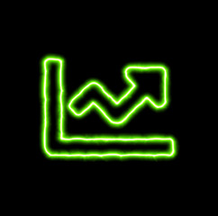 green neon symbol chart line