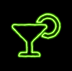 green neon symbol cocktail