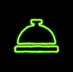 green neon symbol concierge bell