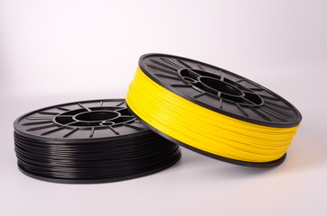 Filament for 3D Printer crystal clear and bright against a bright background.