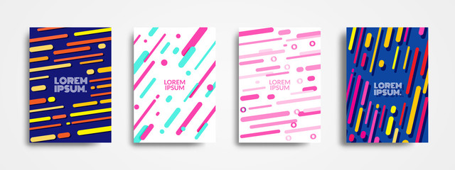 A collection of modern style covers backgrounds with geometric dynamic shapes. Modern colorful backgrounds, applicable for Covers, Posters, and Banner Designs