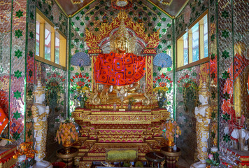 Beautiful landscape of ancient  temple in wat pang lo Temple,Meahongson, Thailand