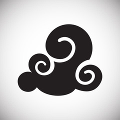 Asian cloud icon on background for graphic and web design. Simple vector sign. Internet concept symbol for website button or mobile app.